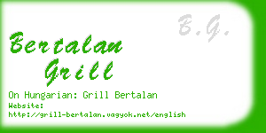 bertalan grill business card